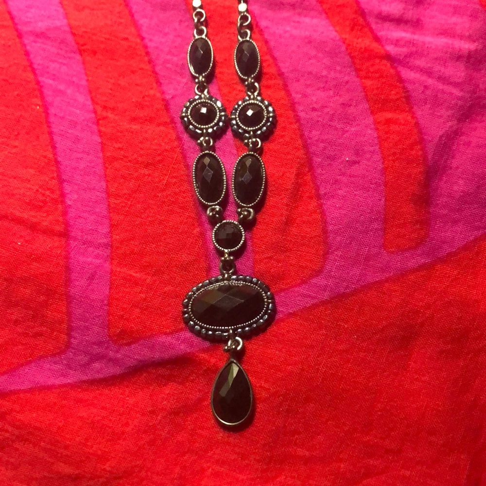 Liz Claiborne black stone Necklace